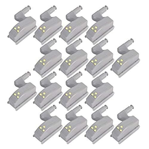 Image of COSORO 16pcs Cabinet Hinge LED Sensor Light for Living Room/Bedroom/Wardrobe/Kitchen Cupboard, Closet Night Lights (Warm White)