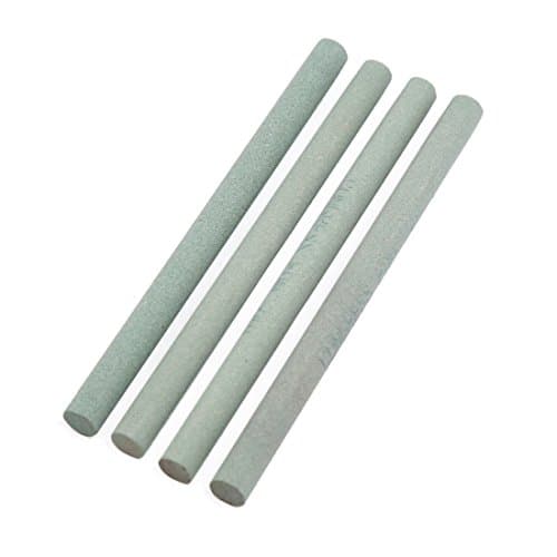 Image of Sourcingmap Green Abrasives Round Rod Sharpening Grinding Oil Stone Whetstone 320 grit 4 Pcs