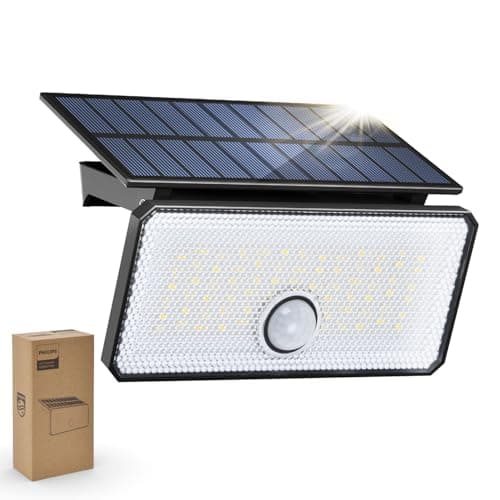 Image of Philips Solar Motion Sensor Light Outdoor, 3 Modes, 1000LM 7000K Daylight, Waterproof Solar Powered Flood Light for Garden, Yard, Garage