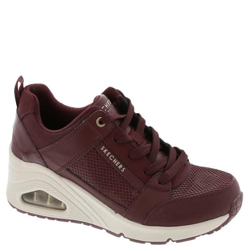 Image of Skechers Women's Uno Wedge-Everything Nice Sneaker, Burgundy, 8