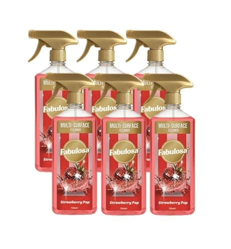 Image of Fabulosa Antibacterial Disinfectant Spray, All Purpose Multi Surface Cleaner, 750ml, 6 Pack, Strawberry Pop