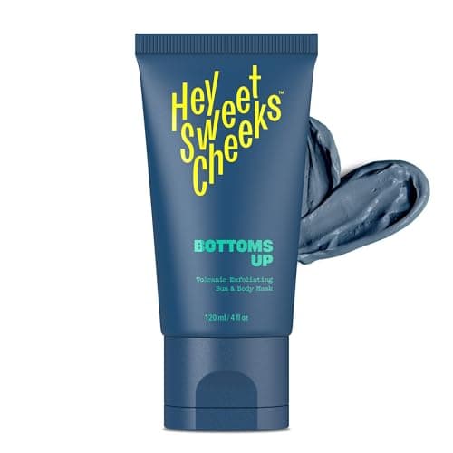 Image of Charcoal Exfoliating Bum and Body Mask, Detoxifying Bamboo Charcoal and Volcanic Exfoliants for Radiant, Silky Smooth Skin, Bottoms Up by Hey Sweet Cheeks, 4 oz