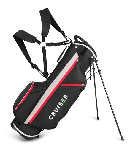 Image of CRUISER GOLF SB2 Golf Stand Bag - Super Lightweight Carry Bag - Only 1.8kg - Padded Double Shoulder Strap - Large Accessory Pockets - Spacious 4 Way Divider Top