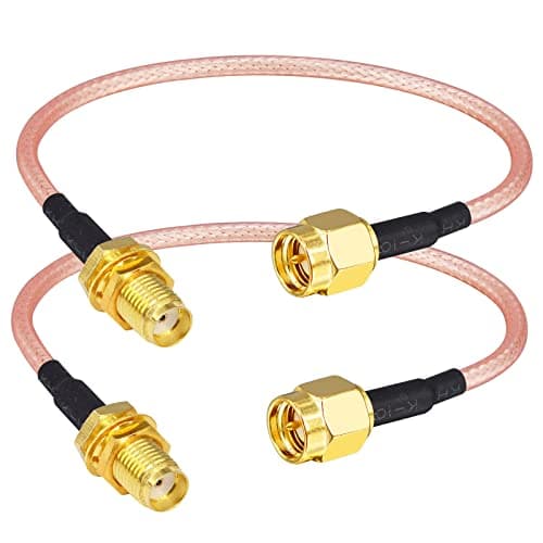 Image of Boobrie 15CM SMA Male to Female Bulkhead Coaxial Cable RG316 SMA Female to Male WiFi Antenna Cable Short Pigtail for Mobile WiFi Antenna Pack of 2