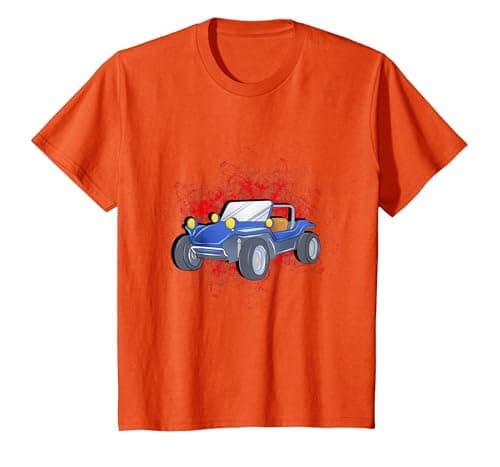 Image of Dune Buggy Graphic Beach RC Car Truck Graphic Men Women Kids T-Shirt, Youth, Orange, Large