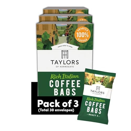 Image of Taylors of Harrogate Rich Italian Coffee Bags - 3 Boxes of 10 (Total 30 Bags)