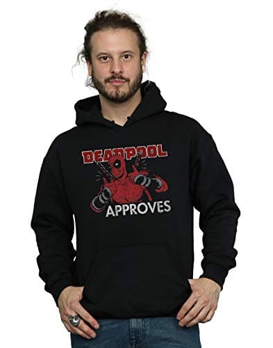 Image of Marvel Men's Deadpool Approves Hoodie Black XXXXX-Large