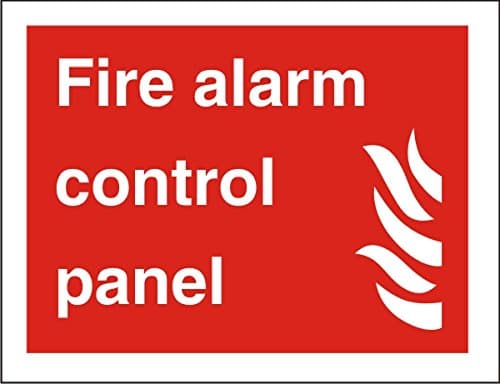 Image of Seco Fire Alarm Control Panel & Fire Sign, 200mm x 150mm - Self Adhesive Vinyl