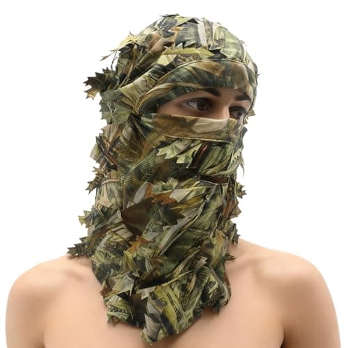 Image of Camouflage Leafy Hat – Camping Concealment Headgear | Ghillie Camouflage Face Cover | Outdoor Gear For Enthusiasts Photographers Wildlife Observation Stage Performances Themed Events – Hunting Accesso