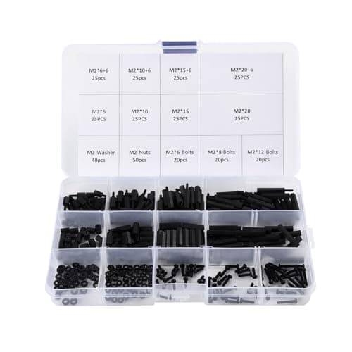 Image of 350PCS M2 Male Female Nylon Hex Spacer, Standoffs Screws Nuts Threaded Pillar Standoff Screws Spacers Washers Assorted Assortment Kit, for PCB Board Motherboard DIY Use