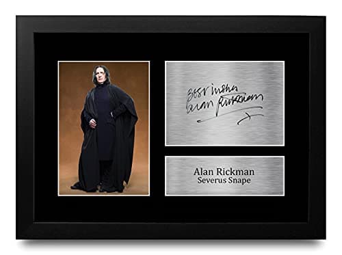 Image of HWC Trading FR A4 Alan Rickman Harry Potter Severus Snape Gifts Printed Signed Autograph Picture for Movie Memorabilia Fans - A4 Framed