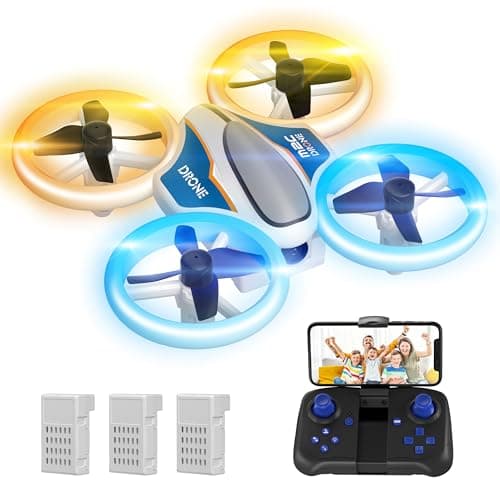 Image of Mini Drone with 720P HD Camera for Kids and Adults, RC Quadcopter with LED Light, 3 Modular Batteries, Headless Mode, 3D Flips, Kids Drone Toys Gifts for Boys and Girls, M2C Orange