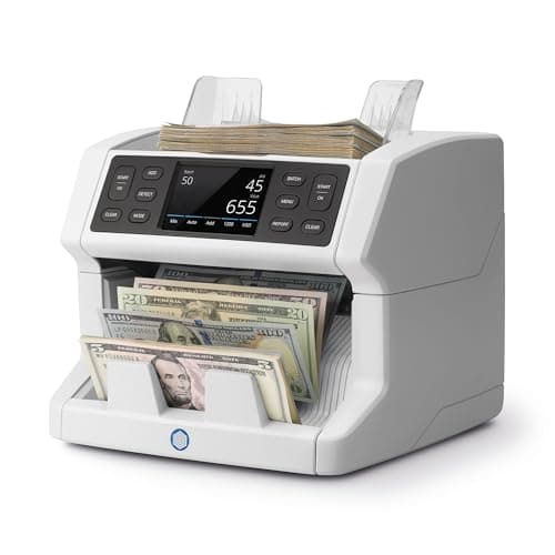 Image of Safescan 2885-S Money Counter Machine with Counterfeit Detection, Multi-Currency, Mixed Denomination, Bank Quality, High-Speed Counts and Sorts 1,200 Bills per Minute, 7 Point Counterfeit Check