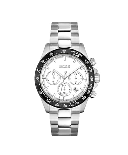 Image of BOSS Chronograph Quartz Watch for Men HERO Collection with Silver Stainless Steel Bracelet - 1514130