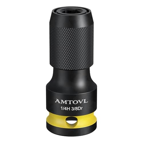 Image of AMTOVL Impact to 1/4 Hex Converter - 3/8 INCH Drive Female to 1/4-Inch Hex Adapter for Ratchet Wrench Drivers, Impact Bit Holders, Quick-Change Chuck