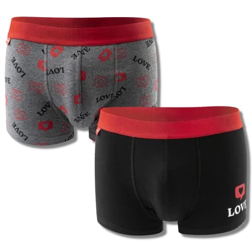 Image of soxo Valentine's Day Mens Boxers Shorts Underwear Man Gift Men Cotton Trunks Boxer Briefs XL Love 2 Pieces