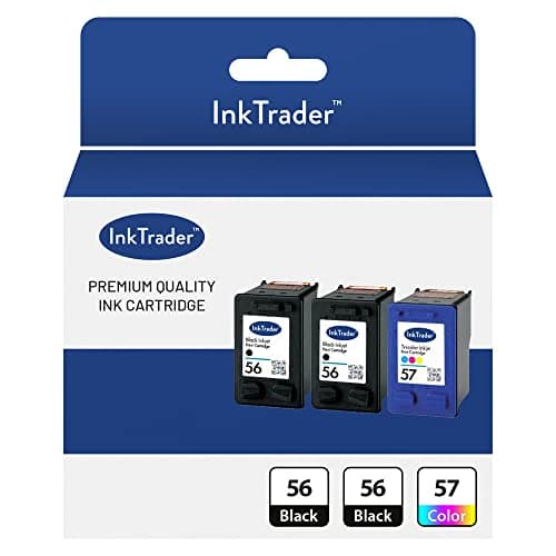 Image of 56 x2 & 57 Black & Colour Ink Cartridge TRI-PACK Replacements For HP 56/57 For Use In HP 1210 1215 1216 1315 1350 2105 2110 2175 2210 4212 4215 4255 5150 5550 7260 7350 7660 Printers