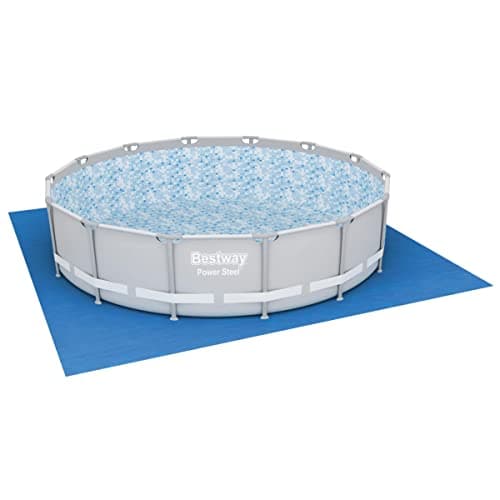 Image of Bestway 58003-19 Ground Cloth Swimming Pool Floor Protector, 488 x 488 x 0.01 cm, blue