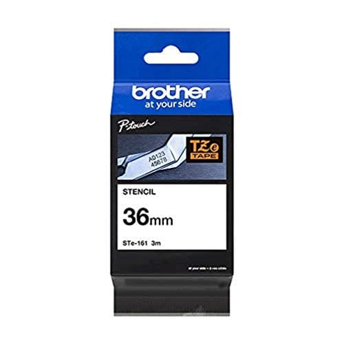 Image of Brother STe-161 Labelling Tape Cassette,Stencil Tape, Brother Genuine Supplies,Black on White, 36mm (W) x 3M (L)