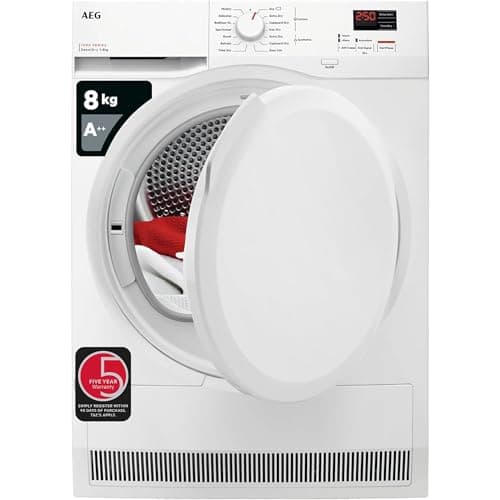 Image of AEG 7000 Series Freestanding Heat Pump Tumble Dryer 8kg TR708L0B, 8kg Load, SensiDry with Low Energy Consumption, EasyClean Filter, Energy Class A++, White