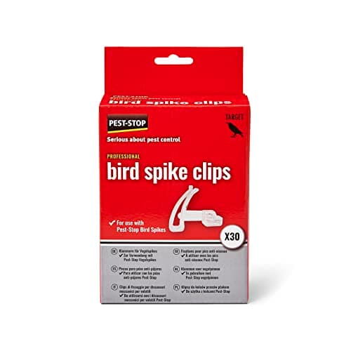 Image of Pest-Stop Bird Spike Clips – Pack of 30 – Secure Fixing for Guttering and Edges – Translucent UV-Resistant Plastic – For Use Bird Spikes
