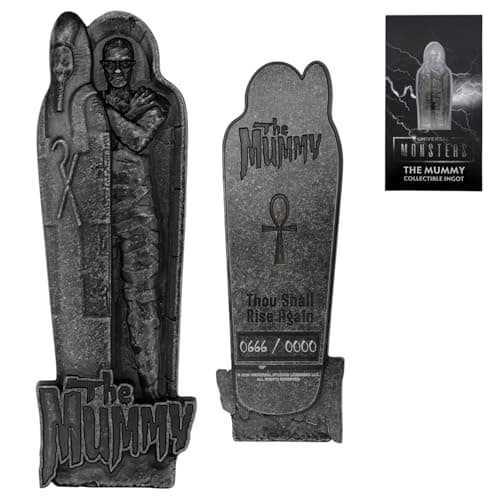 Image of FaNaTtik Universal Monsters The Mummy Limited Edition Metal Ingot – Officially Licensed Horror Movie Collectible – Individually Numbered, Display Stand Included – Classic Film Merch (5,000 Worldwide)
