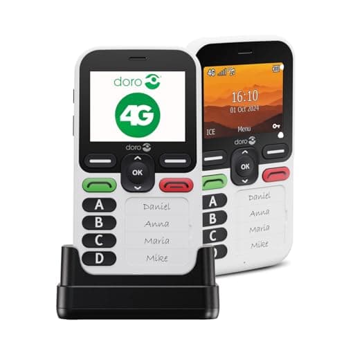 Image of Doro - Leva X10 - Senior Mobile Phone - Unlocked 4G Phone - 4 Pre-Recorded Numbers - Assist Key with GPS - Security Timer - SMS Only - Charger Included - White