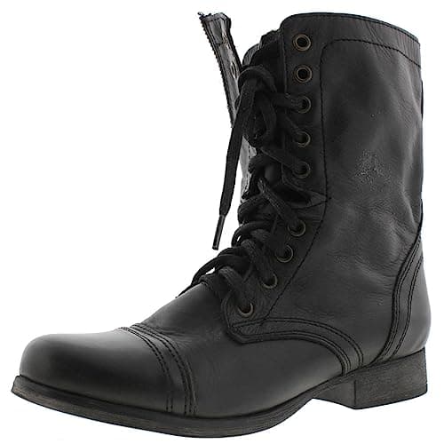 Image of Steve Madden Troopa, Women's Boots, Black/White, 4 UK