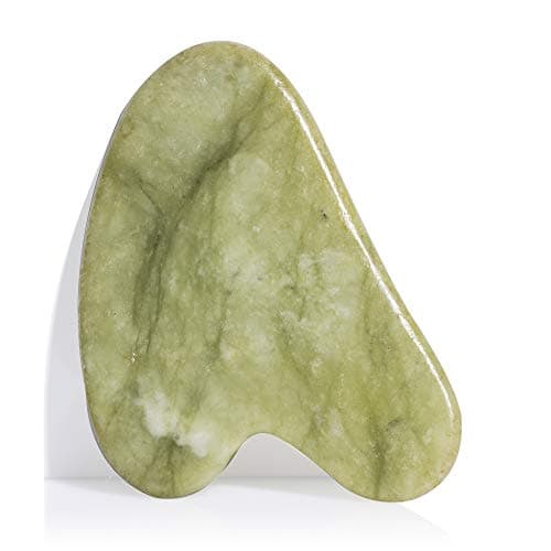 Image of Guasha Scraping Massage Tool – Jade Gua Sha Board - Traditional Scraper Tool for Anti-Aging - Natural Stone Aventurine Guasha - for Silky Smooth and Beautiful Skin - by Sandine