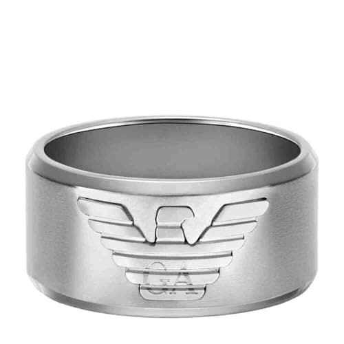 Image of Emporio Armani Men's Silver-Tone Stainless Steel Ring, EGS316604010