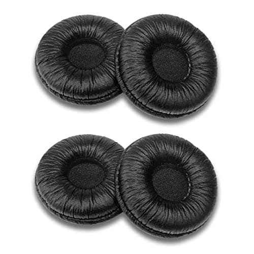 Image of Bingle Ear Cushions Leatherette Spare Replacement for Plantronics Supra Plus Encore and Most Standard Size Office Telephone Headsets H251 H251N H261 H261N H351 H351N H361 H361N (4 Pack)