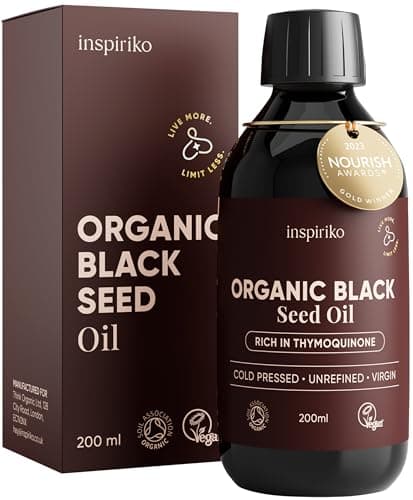 Image of Black Seed Oil Organic Cold Pressed. Up to 5X Strength. Award Winning Organic Black Seed Oil - Known as Cumin, Cold Pressed Nigella Sativa, and Kalonji, 200 ml