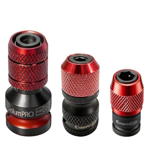 Image of ColumPRO 3PCS Impact Wrench Adapters, Square Drive to 1/4” Hex Shank Converter, Quick Change Bit Holder Adapter for Impact Wrench, Ratchet Wrench 1/2", 3/8", 1/4"