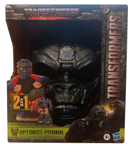 Image of Transformers Toys Rise of the Beasts Film Optimus Primal 2-in-1 Converting Mask for Ages 6 and Up, 22.5 cm