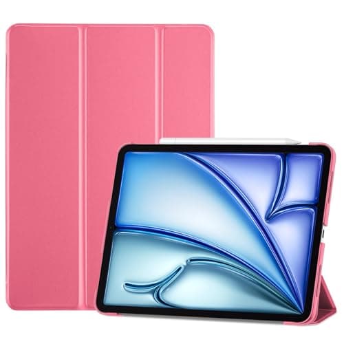 Image of ProCase Smart Case for iPad Air 11-inch M4 (2026, 8th Gen) / M3 (2025) / M2 (2024) & 10.9 Inch iPad Air 5th (2022) & 4th (2020) – Protective Hard Back Cover with Auto Sleep/Wake - Melonpink