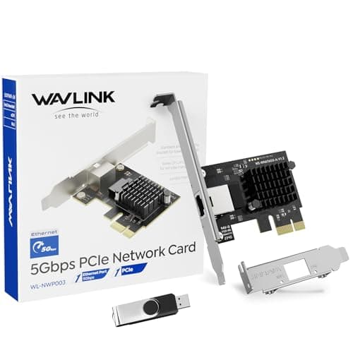 Image of WAVLINK 5G Base-T PCIe Network Card, 5000/2500/1000Mbps PCI Express Ethernet Adapter with RTL8126, 5G NIC for Windows 11/10/8/8.1/7 & Linux with Low Profile Bracket