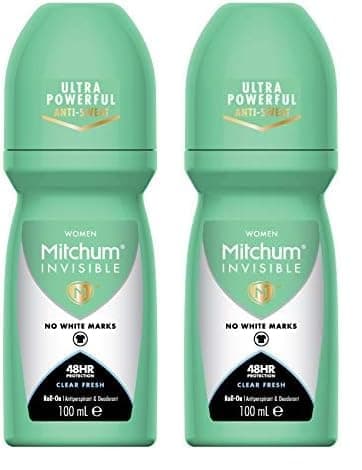 Image of Mitchum Invisible Women 48HR Protection Roll On Deodorant & Anti-Perspirant, No White Marks, Alcohol Free, Clear Fresh (Pack of 2)