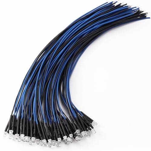 Image of YIXISI 40 PCS 3mm LED Diodes Light, 12V 20cm Pre Wired LED, Emitting Diodes Pre Wired, Blue