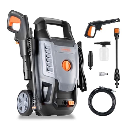 Image of VonHaus Pressure Washer 1600W – Portable Power Washer for Patio, Car, Walls, Fences & More – Jet Wash Comes with Accessories and Attachments – 130 Bar Max Water Pressure, 6.5L Max Water Flow Per Min