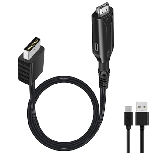 Image of Oiieco PS2 to HDMI Adapter/Converter Multifunctional HDTV HDMI Cable Adapter for PS 2, Video Converters PS 2 to HDMI Converter Compatible with PS2 Game Consoles Monitor Projector