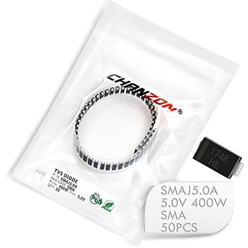 Image of (Pack of 50 Pieces) Chanzon SMD TVS Diodes SMAJ5.0A SMJ5.0 400W 5V SMA (DO-214AC) Unidirectional Channel 400 Watt 5 Volt