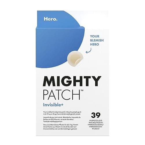 Image of Mighty Patch Invisible+ Spot Patches by Hero Cosmetics, Daytime Acne Treatment, Clear Spot Remover Hydrocolloid Patches, Anti Acne Dots, Spot Treatment Blemish & Pimple Stickers - 39 Pimple Patches