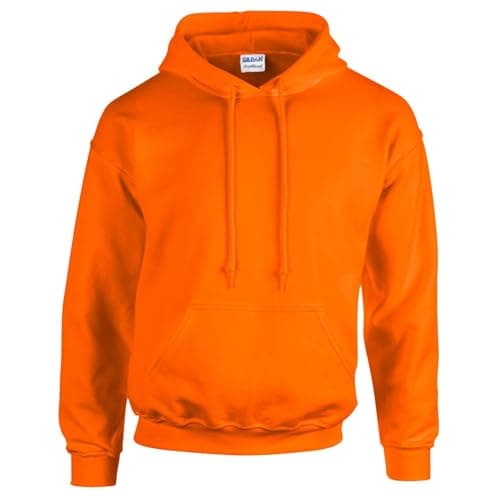 Image of gildan Heavy Blendâ Hooded Sweatshirt Sweatshirt, Safety Orange, 2XL Unisex Adult, Safety Orange, XXL