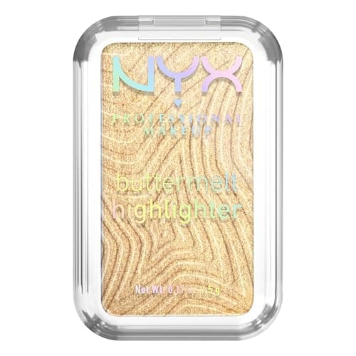 Image of NYX Professional Makeup Buttermelt Highlighter, Powder Highlighter, 12 HR Wear, Fade & Transfer Resistant, Buildable, High Impact Glow, Butta Than Gold, 1 Count