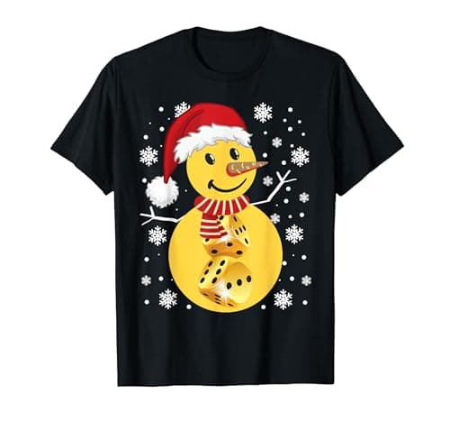 Image of Dice Game Snowman Christmas Holiday Gaming Xmas T-Shirt