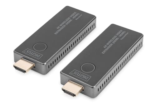 Image of Digitus DS-55323 Wireless HDMI Extender - UHD 4K 30 Hz - 30 m range - set of transmitter and receiver - HDMI 2.0, HDCP 2.2 - dual band 2.4 Ghz 5 GHz - without app - gray