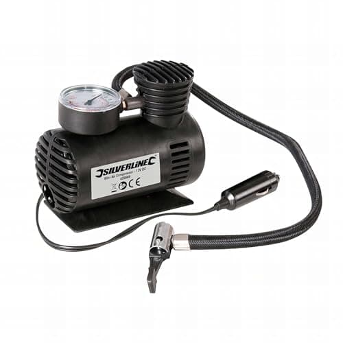 Image of Silverline Mini Air Compressor 12V DC (425689), Blue