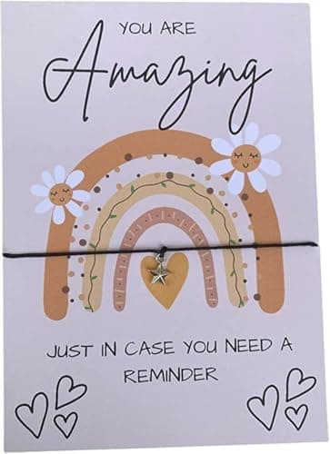 Image of UNIQUEPGIFTS You Are Amazing Gift for Women, Friendship Wish Bracelet, Birthday Thank You or Inspirational Present for Friends Bestie Teenager Sister