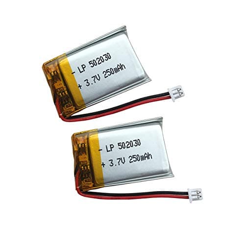 Image of 3.7V Replacement Battery 250mAh - 502030 with JST- PH1.25 Plug for VXI Blue Parrott 052030, fits BlueParrott B250-XT, B250-XT+ Wireless Bluetooth Headset, Roadwarrior (2 PACK)