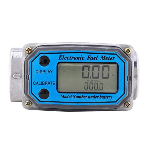 Image of Digital Meter Diesel Fuel Flowmeter High Accuracy 1-Inch NPT Thread Turbo Meter for Diesel, Kerosene and Gasoline(Blue)
